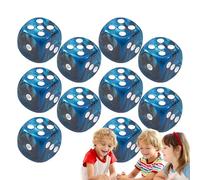 Dice Set, 10 pezzi 6-Sided Acrylic Dice, Rounded Corner Lightweight Game Cubes, Sturdy Tabletop Dices for Family Gatherings, Entertainment, Bar Competitions and Leisure Play