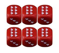 Dice Set, Acrylic Playing Dice, Heart-Shaped Dot Design, 0.98 inch, Rounded Corners, Portable Storage Case, Ideal for Travel, Classroom Games, Holiday Events, Game Night, White/Red