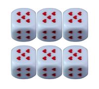 Dice Set, Acrylic Playing Dice, Heart-Shaped Dot Design, 0.98 pollici, Rounded Corners, Portable Storage Case, Ideal for Travel, Classroom Games, Holiday Events, Game Night, White/Red