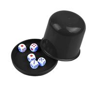 DICE Shaker Cup Set - Dice Cup Set, Game Cup, cinque cubi, riduzione del rumore, in pelle, resistente contenitore per dadi per riunioni, giochi di famiglia, stile Dice notti di lancio