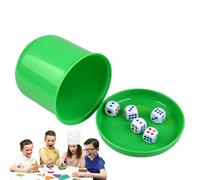 Dice Shaker Cup Set - Portable With 5 Dice, Classic Party Game Set | Rolling For Entertainment, Travel Friendly Accessory | Family Nights, Parties, Adults, Board Fun
