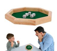 Dice Tray, Octagonal Wood Dice Mat, Rolling Tray Dice Box, Portable Dice Tray for Family Gatherings, Travel Dice Rolling Box, Ringraziamento Dice Rolling Tray, Christmas Dice Tray