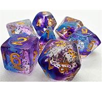 Dice4friends 70715 - Set di dadi Confetti: Violet Sulfer (7)