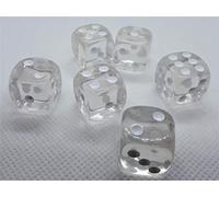 Dice4friends 70731 - Set di dadi D6 trasparenti, 12 pezzi