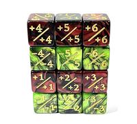 Dice4friends DIC37367 - Set di dadi a 2 toni, D6: Counter Dice +/, 6 rossi + 6 verdi (12) cubi