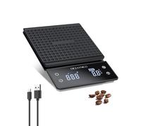 Diceaynico Bilancia Caffè con Timer Capacità 3KG Precisione 0.1g Bilancia Espresso Ricaricabile con Tappetino Termico per Uso Domestico e in Ufficio