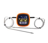 diceevil Termometro per Carne con Due Sonde, Termometro per Alimenti con Touch Screen a Lettura Istantanea E Timer per Cucina, Barbecue, Marmellata, Friggitrice Ad Aria, Manzo, Latte