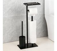 diceevil Toilet Paper Holder Stand with Toilet Brush and Shelf Bathroom Toilet Roll Storage
