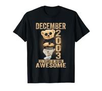 Dicembre 2003 23° Compleanno 2026 Donne 23 Anni Orsacchiotto Maglietta