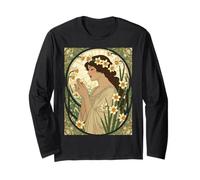 Dicembre Compleanno Narciso Design Art Nouveau Maglia a Manica