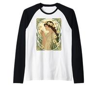 Dicembre Compleanno Narciso Design Art Nouveau Maglia con Maniche Raglan