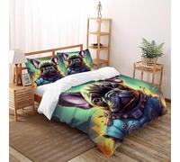 DICENOR cane Per Letto Matrimoniale 100% Microfibra animalee Set Copripiumino Reversibile 3 Pezzi Per Bambini,ragazzi,ragazze,adulti(2 Federa 50x75) King(220x240cm)