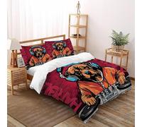 DICENOR cane Per Letto Matrimoniale in Morbida Microfibra Animal Set Copripiumino Reversibile 3 Pezzi Per Bambini,ragazzi,ragazze,adulti(2 Federa 50x75) Super King(260x220cm)