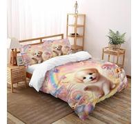DICENOR cane Per Letto Matrimoniale Morbido Ed Ipoallergenico animalee Microfibra Copripiumino 3 Pezzi Per Bambini,ragazzi,ragazze,adulti(2 Federa 50x75) Double(200x200cm)