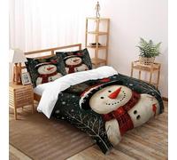 DICENOR Popolo Neve Cardinale Per Letto Matrimoniale 100% Microfibra Umano di neve di Natale Microfibra Copripiumino 3 Pezzi Per Bambini,adulti(2 Federa 50x75) Double（200x200cm）