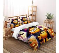DICENOT Caramelle Garfield Set Di Biancheria Da Letto Artee Copripiumino 2 Pezzi Comfort Bassa Allergia Per Bambini, Con Cerniera E Federa Super King(260x220cm)