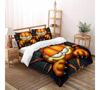 DICENOT Garfield faccia Set Di Biancheria Da Letto Artee Copripiumino 2 Pezzi Comfort Fibra Ultra-fine Per Coppia Adulti Doppia 1 Federa King(220x240cm)
