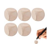 Dices Cube - Wooden Plain Dice | Blank Dice Wood | 6 Sided Standard Game Dice Unfinished Square Blocks for Art & Crafts Puzzle Small Wood Cubes with Rounded Corners for Craft Projects Making