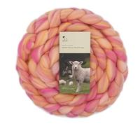 DICHA Fine lana merino Roving - tinto a mano in splendide miscele di colori per infeltrimento ad ago, infeltrimento bagnato, filatura e tessitura - Fibra morbida pettinata - 141,7 g - Rosa Blossom