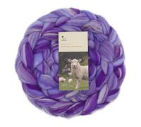 DICHA Fine lana merino Roving - tinto a mano in splendide miscele di colori per infeltrimento ad ago, infeltrimento bagnato, filatura e tessitura - Fibra morbida pettinata - 141,7 g - Lavanda Breeze