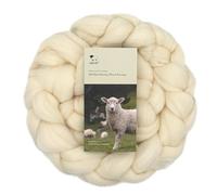 DICHA Gomitolo di lana merino, 141,7 g, 100% lana naturale, per infeltrimento, filatura, infeltrimento ad ago, infeltrimento a umido, artigianato fai da te, crema d'avena