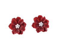 Dichiarazione di 1PAIR Sterling Flower Drop Orecchie di perle Floral Fricci Frendy Fashion Orecchini Miss White Wild