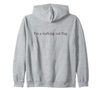Dichiarazione Divertente di I'm a Walking Red Flag Felpa con Cappuccio