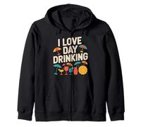 Dichiarazione Estiva di I Love Day Drinking Fun Felpa con Cappuccio