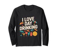 Dichiarazione Estiva di I Love Day Drinking Fun Maglia a Manica