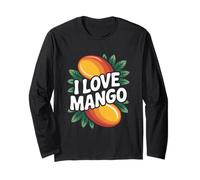Dichiarazione I Love Mango Bold Tropical Fruit Maglia a Manica