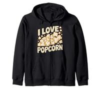 Dichiarazione I Love Popcorn Fun Snack Time Felpa con Cappuccio