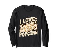 Dichiarazione I Love Popcorn Fun Snack Time Maglia a Manica