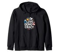 Dichiarazione patriottica I Love Democracy Felpa con Cappuccio