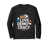 Dichiarazione patriottica I Love Democracy Maglia a Manica