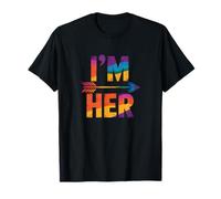 Dichiarazione retrò Rainbow Pride «I'm Her» in Stile angosciato Maglietta