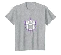 Dichiarazione sulla Passione dei Tifosi di Calcio dei Bleed Purple Maglietta, Bambini, Grigio Melange, 8 Anni