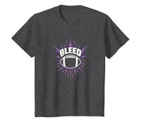 Dichiarazione sulla Passione dei Tifosi di Calcio dei Bleed Purple Maglietta, Bambini, Grigio Scuro, 8 Anni
