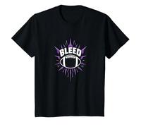 Dichiarazione sulla Passione dei Tifosi di Calcio dei Bleed Purple Maglietta, Bambini, Nero, 8 Anni