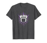Dichiarazione sulla Passione dei Tifosi di Calcio dei Bleed Purple Maglietta, Uomo, Grigio Scuro, 4XL