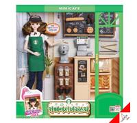 Diciassette MIMI BARISTA Lavoratrice part-time Bambola Coordinazione Gioco...