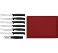 Dick F Knife set including chopping board and vegetable peeler (6 x utility knives, blade 11 cm, 1 x board with juice groove, 265 x 325 x 18 mm, 1 x peeler)