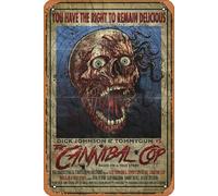Dick Johnson & Tommygun vs. The Cannibal Cop: Based on a True Story Poster Poster in metallo retrò Targa in latta per famiglie, bar, fattoria, decorazione da parete per interni ed esterni, pannello