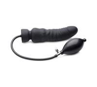 Master Series Dick-Spand Inflatable Silicone Dildo Black
