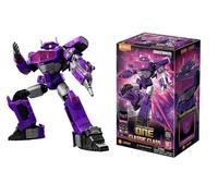 BLOKEES Transformers Shockwave 18 - Set modello per bambini dai 12 anni in su, robot da 12,5 cm con funzione luminosa, 20 elementi mobili, sistema a incastro senza colla, accessori e supporto, modello