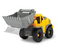 Dickie 203724002 Toys Volvo - Pale a ruota libera, escavatore giocattolo, veicolo da cantiere, pala mobile e inclinabile, cabina aperta, lunghezza 26 cm, giallo/grigio