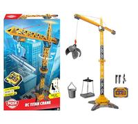 Dickie 203729025 - Gru Titan radiocomandata, 150 cm, girevole a 360°, con luce e USB, include accessori, giocattolo da costruzione, a partire dai 3 anni