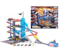 Dickie - Fast & Furious Mayham Garage, Playset Garage 5 Livelli con 5 Auto Incluse, Treno Motorizzato, con luci e suoni ed Effetto Nebbia, 153 cm, 203209001, 3+