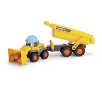 Dickie Toys ABC - Escavatore Tracey Trailer (65 cm) per bambini a partire da 1 anno - Volvo Pale gommate con rimorchio, pala e sonaglio, auto giocattolo per neonati e bambini dai 12 mesi in su
