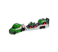 Dickie Toys - Fendt Micro Farm Truck (32 cm) - Set di 3 auto giocattolo (camion con rimorchio, trattore e pressa), giocattoli per bambini dai 3 anni in su