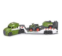 Dickie Toys - Fendt Micro Farm Truck (32 cm) - Set di 3 auto giocattolo (camion con rimorchio, trattore e pressa), giocattoli per bambini dai 3 anni in su